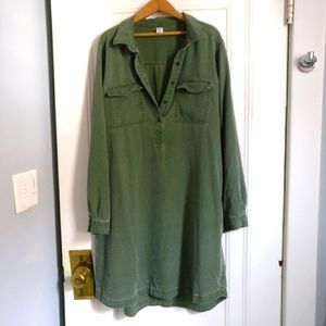 Green shirt dress